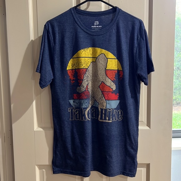 Take a Hike Bigfoot in the mountains with sunset size medium short sleeve tshirt - Picture 5 of 7